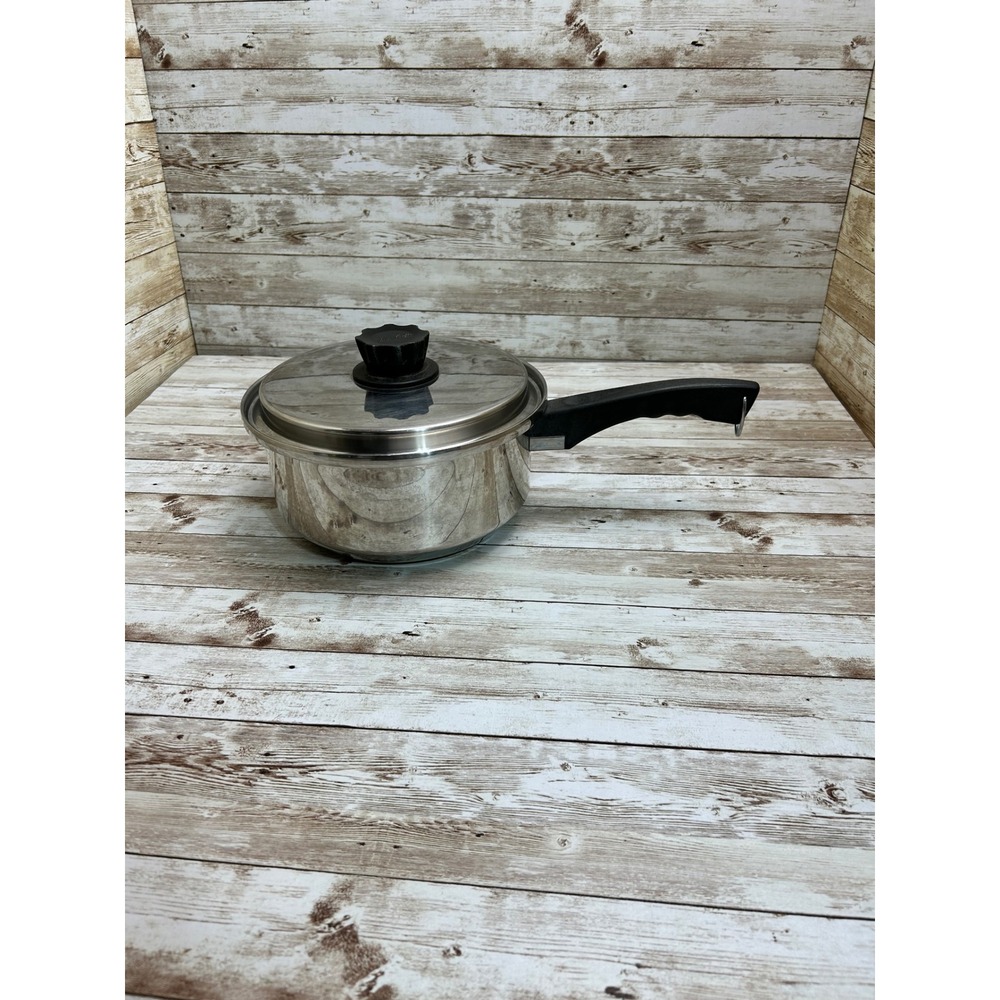 Lustre Craft Saucepan Pot Silver 5-Ply Multi-Core T304 Stainless Steel USA Lid